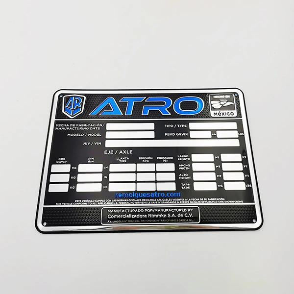 会社ブランドアルミニウムラベル